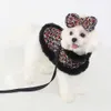 Dog Apparel Christmas Cloak Plaid Coat Pet Plush Cape Cat Strap Traction Rope Designer Clothes 231017