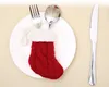 Christmas Decorations 8pcs Knit Socks Cutlery Suit Holders Knifes Folks Bag Dinner Home Table Decoration Year 231017