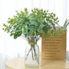 Decorative Flowers 16 Fork Simulated Eucalyptus Bundle Of Branches Money Leaves Green Plants Handheld With Flower Plant Decoration