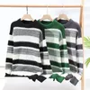 Männer Pullover Qualität Kaschmir Gestrickte Pullover Herbst Winter Einfache Streifen Pullover Männliche Klassische Mode Weiche Warme Pull Homme