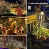 Luzes de corda solares para exteriores Luzes solares LED alimentadas por luzes de fadas decorativas de Natal com 8 modos de luz à prova d'água para decorações de festas de quintal ao ar livre
