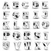 Letter Alphabet A-Z Silver Plated Charms Bead Fit Original Bracelet Pendant Beads for Jewelry Making