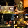 Strings 9x2m Étoile de Noël Fée Glaçon Lumière Cascade extérieure LED Chaîne avec 8 modes Guirlande pour la décoration de fête de vacances