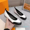 2023-Real Leather Patchwork Women High quality Flat Loafers Shoes New Ballet Flats Dress Shoes For Women Designer Brand Mary Jane Shoes