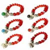 Natural Red Agate 10mm Strands Beaded Elastic Bracelets Engraved Namo Amitabha Buddha Beads Bracelet Reiki Healing Crystal Buddhis299J