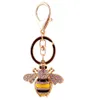 Keychains Creative Lovely Crystal Inlaid med Diamond Bee Car Key Chain Women039S Bag Tillbehör Metal Pendant5483493
