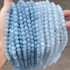 Losse edelstenen geverfd aquamarijn kleur Chalcedoon kralen ronde spacer 6 8 10 mm kies maat voor sieraden maken handgemaakte accessoire armband