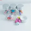 ガラス貯蔵ボトルジャーアルミニウムシルバースクリューキャップ空の15ml 25ml 40ml 50ml 60ml 50pcs diyウェディングギフト送料無料qualtit ek edkc