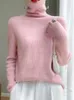 Kvinnors tröjor Autumn Winter Women Turtleneck Pullover Tröja merinoullkläder Kashmir Knitkläder Kvinnlig modeövertopp