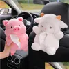 Boîtes à mouchoirs Serviettes Boîte de voiture Peluche Poupée Piggy Mouton Serviette Porte-papier Style Portable Cas Accueil Drop Livraison Jardin Cuisine Di Ot3Ua