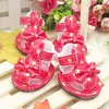 Abbigliamento per cani 1 set 4 pezzi scarpe per animali domestici prodotti sandali in rosso/rosa/blu