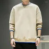 Men's Hoodies Autumn Casual Solid Color Versatile Sweatshirts Fashion Urban O-Neck Daily Long Sleeve Tops Loose Simple Male Pullovers