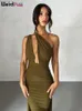 Casual Dresses Weird Puss Ruched Backless Women Peach Hip Dress Back Split Sleeveless V Neck Sexy Skinny Evening Party Prom Bodycon Vestidos