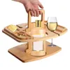 Camp Furniture Wooden Portable Outdoor Folding Table Fruit Snack Tray Camping Table Picnic Wine Table Removable Wine Glass Holder Picnic Table 231018