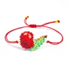 Bracelets à maillons Go2boho Miyuki Cordon rouge fait à la main Delilca Seed Beaded Cherry Jewelry Bracelet avec fil multicolore Pulsera De Hilo