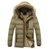 Homens para baixo parkas inverno quente algodão grosso velo masculino impermeável com capuz gola de pele parka casaco outono moda casual masculino 231017