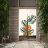 Curtain Green Plant Leaves Simple Japanese Noren Door Curtains Partition Kitchen Decorative Drapes Cafe Restaurant Decor Half-curtain