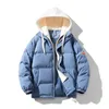 Men s Down Parkas Men huva tjock varm färgglad bubbelrock vinterjacka 2023 herr streetwear hip hop parka koreanska svarta klädspuffer jackor 231017