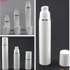 15ml 30ml 50ml Pure White Cylindrical Silver Edge Cosmetic Packing Containers Plastic Emulsion Airless Pump Bottle#213goods Vtxmd Lpkkc