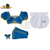 Costume de princesse Breath of the Wild pour femme de chambre, jupes blanches, tablier bleu, jupes à manches courtes, robe Lolita, Costume de Cosplay de fête