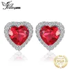 JPalace Heart Created Ruby Stud Earrings 925 Sterling Silver Earrings for Women Gemstones Korean Earings Fashion Jewelry 200923255D