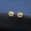 Halskette Ohrringe Set 10 satz/los Edelstahl Gold Farbe Schmetterling Anhänger Kette Stud Ohrring Für Frauen Mode Schmuck Großhandel