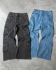 Men's Hoodies Sweatshirts Retro Draped Loose Wide leg Pants Denim Casual Large Pocket Cargo Y2k Trousers Baggy Jeans Men Ripped Clothing 231018
