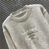 Diseñador Suéter para hombre Elemento triangular Letra Jacquard oscuro Suéter con cuello redondo Gris Negro Marrón Jersey Estampado Casual Suéter de manga larga Tamaño M-3XL
