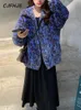 レディースファーフェイクcjfhje暖かい子羊の髪とサイズの短いコート冬の韓国ファッションビンテージルーズ女性カジュアルヒョウ231017