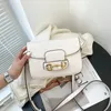 Designer kvinnors handväska ny tofu underarm hästhuvud spänne sadel bulle gammal blomma singel axel crossbody womens väska