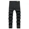 Brand New Mens Patchwork Jeans Patch Distressed Denim Pants Skinny fit Slim stretch Men's Ripped Moto Jean Washed Knee Hole Embroidery size 29-38 Black