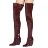 2023 Damen Herbst/Winter Mode Overknee Seitlicher Reißverschluss Lange Stiefel Europäische und amerikanische Bankettstiefel