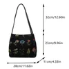 Bolsas de ombro Bolsas Floral Bordado Mulheres Soulder Bag Vintage Totes Fasion Crossbody Bags Casual Grande Capacidade andbag Bucket Bags elegantesdesignerbags