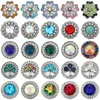 I braccialetti di fascino 5pcs/lot comerciano i bottoni misti del fiore 18mm del Strass dei gioielli a schiocco all'ingrosso per il regalo del braccialetto del braccialetto