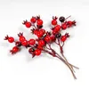 Dekoracyjne kwiaty missdeer 3pcs sztuczny bukiet granatu z czerwonymi jagodami symulacja owocowa przyjęcie świąteczne wazon salonu