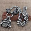 Chains Nordic Man Viking Warrior Double Sheep Head Pendant Necklace Stainless Steel Wolf Chain Jewelry Gift348l