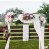 Flores decorativas 2x arco de boda hojas de flores arreglo floral rosa botín artificial para cortinas cenador ceremonia de mesa de vacaciones