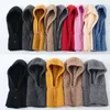 Scarves Y2k Women Knitted Balaclava Cap Winter Outdoor Unisex Men Warm Ear Protection Scarf Wool Pullover Snood Hat Collar Bonnet