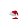 Party Favor Décorations de Noël Santa Hat Deluxe Chapeaux en peluche Rouge Blanc Épais Corail Veet pour Kid Adt Enfants Hommes Femmes Drop Deliver Dhhw6