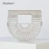 Avondtassen Mini helder acryl clutch portemonnee Designer ketting transparant uitgehold halfronde crossbody bruiloftsfeest 231017