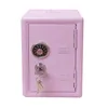 Andra elektronik Safe Box Organizer Iron Pink Desk Decorative Piggy Bank Metal Mini Cabinet Money Storage Kawaii 231018