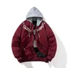 女性用ジャケット冬のヴィンテージジャケットメンレター刺繍野球女性ファッションヒップホップバーシティフード付きコートウォームパーカーストリート231018