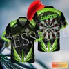 Männer Casual Hemden Benutzerdefinierte Name Sport Spieler Darts Bier Club Tattoo 3DPrint Strand Hawaiian Kragen Sommer Harajuku Lustige Stre244b