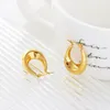 Gold Plated Stainless Steel Hoop Earrings For Women Hollow Geometric U Shape Circle Earrings Jewelry