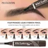 Ögonbrynsförstärkare Mikroblading Eyebrow Pen Waterproof Fork Tip Eyebrow Tattoo Pencil Långvarig professionell fin skiss flytande ögonbryn 231018