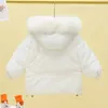 Down Coat For Girls Warm Pull Rope Hooded Fluff Children's Winter Windbreaker Girl's Jacket Outerwear