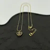 Pendant Necklaces Fashion luxuriou women gold necklace simple versatile enamel heart shaped letter inlay design charm exquisite designer elegant atmospheric Lad