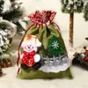 Juldekoration söt gammal man snögubbe staket handväska godis gåva bunt pocket barns semester presentpåse