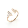 Cztery liście urok pierścień designerka koniczyny Pierścienie Złota Plane wszechstronna biżuteria do kobiety moda luksusowe pierścionki dla kobiet imprezowy prezent estetyka geometryczna Pierścień Designr