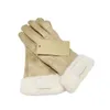Uggslie Rękawica luksusowy wiatroodporność ciepła najwyższa jakość nowa marka design faux furt rękawica dla kobiet zimowe na zewnątrz ciepłe pięć palców sztuczne skórzane rękawiczki